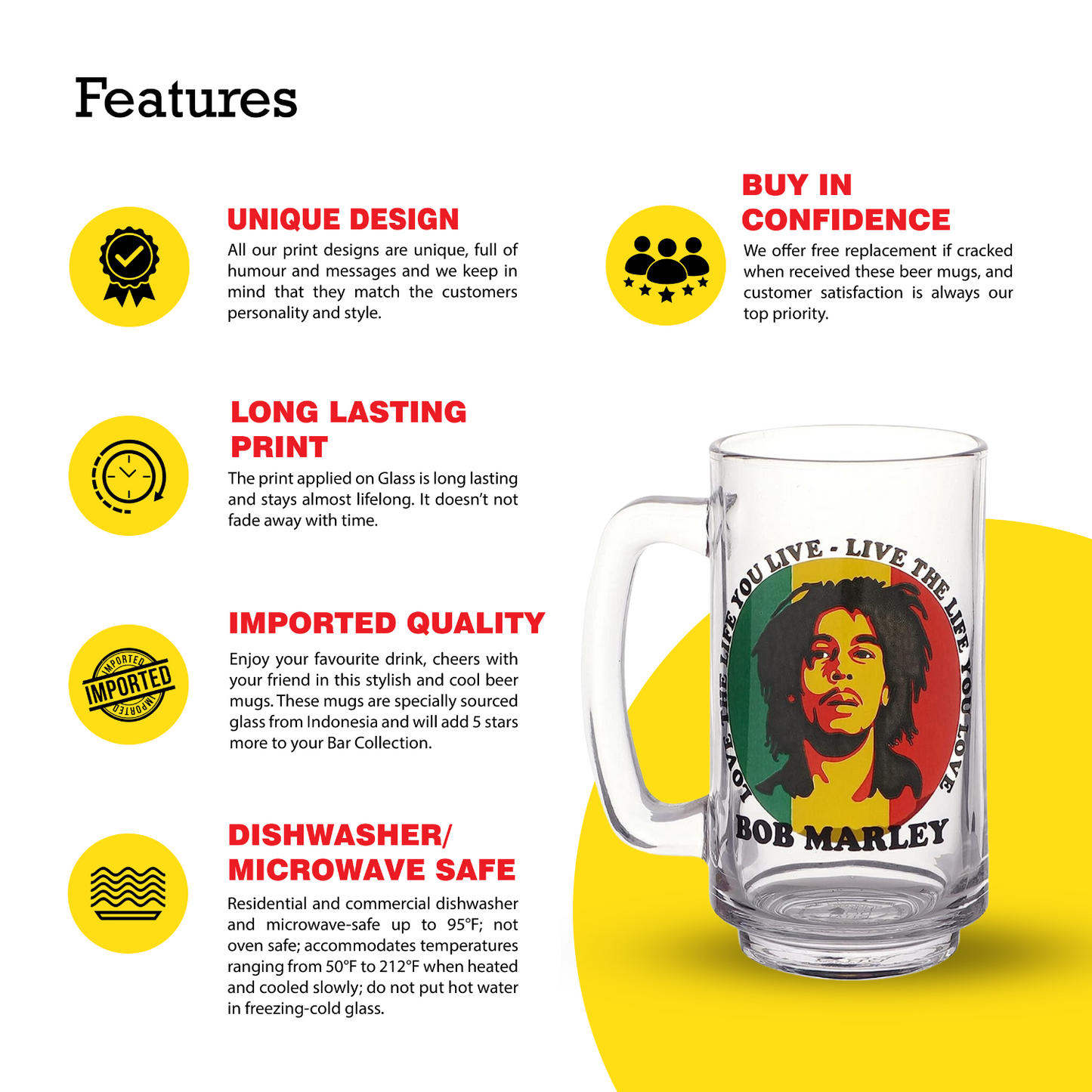 Bob Marley Beer Mug