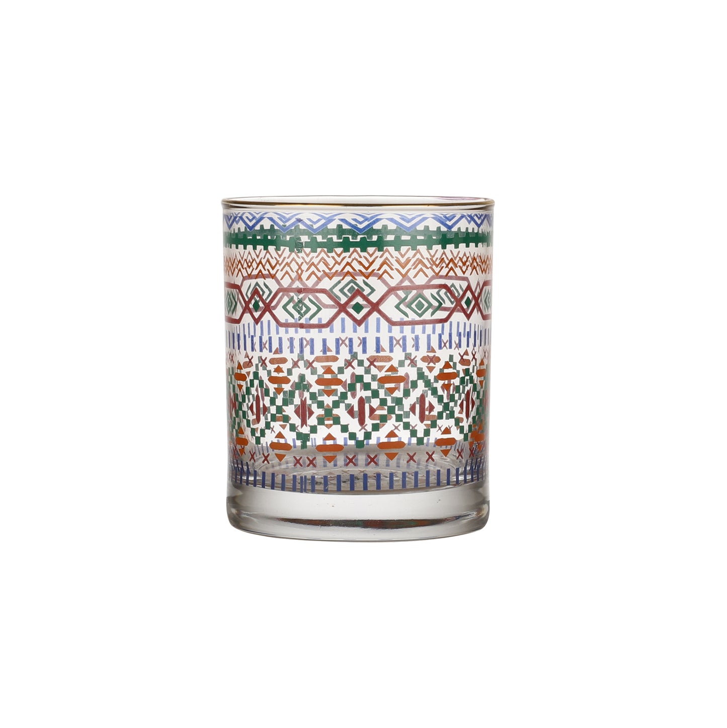 Aztec Drinking Glasses – Set of 4 (300 ml, Gold Line Finish)