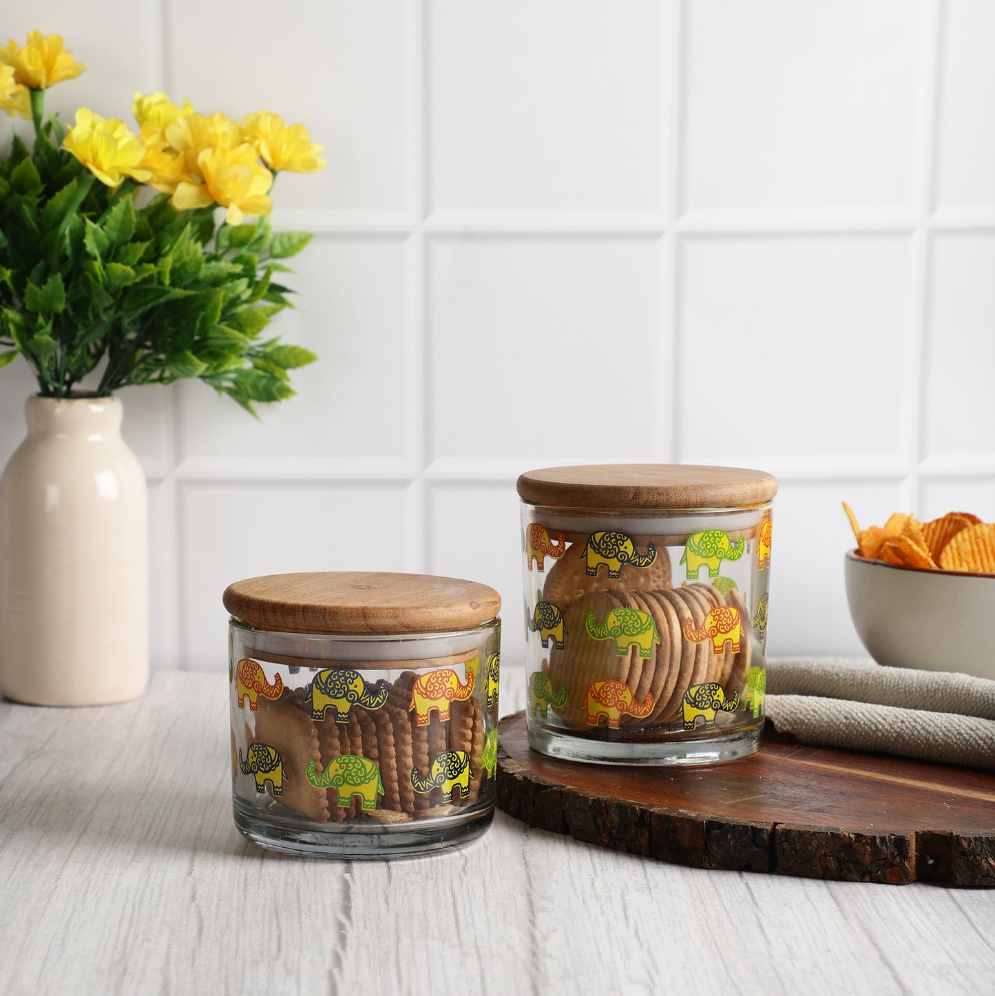 Sante Elephant Airtight Glass Jars - 2Pcs