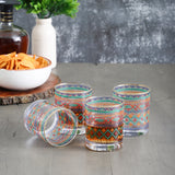 Aztec Drinking Glasses – Set of 4 (300 ml, Gold Line Finish)