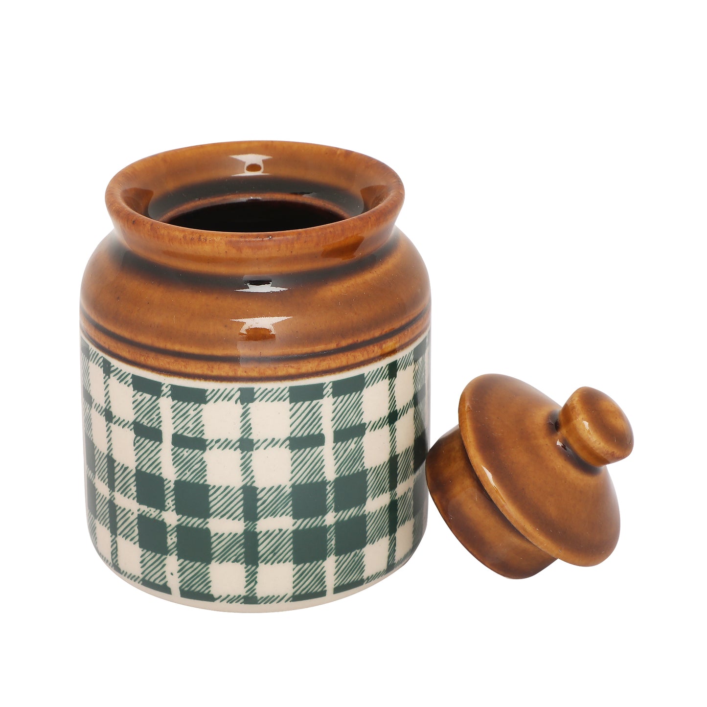 English Check Ceramic jar set of 4