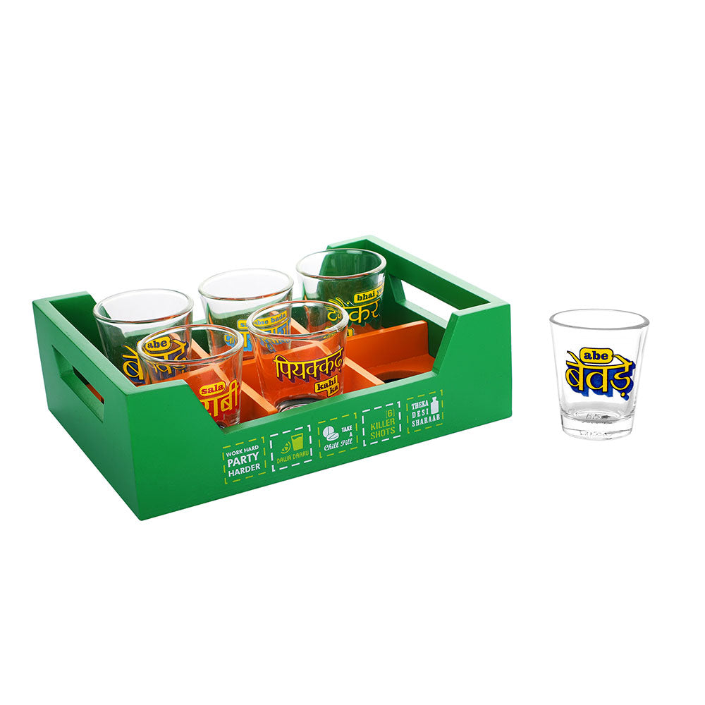 Killer Shot Glass tray with 6 glasses