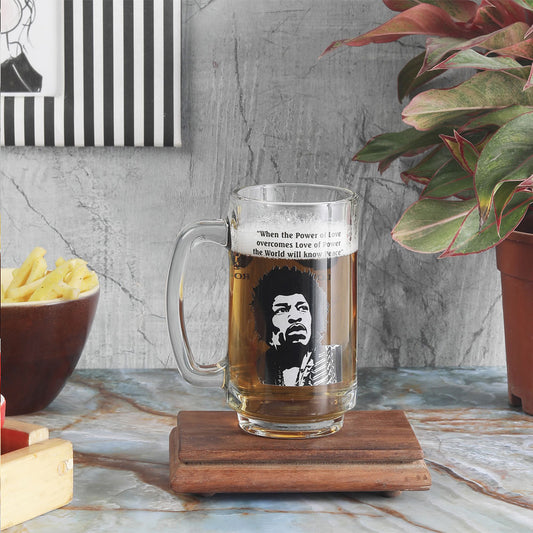 Hendrix - Love Peace Rock Beer mug