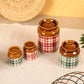 English Check Ceramic jar set of 3