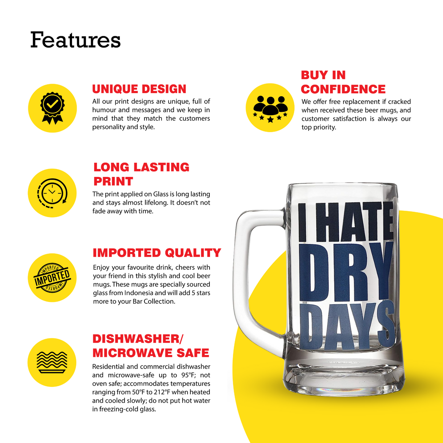 I HATE DRY DAYS BEER MUG