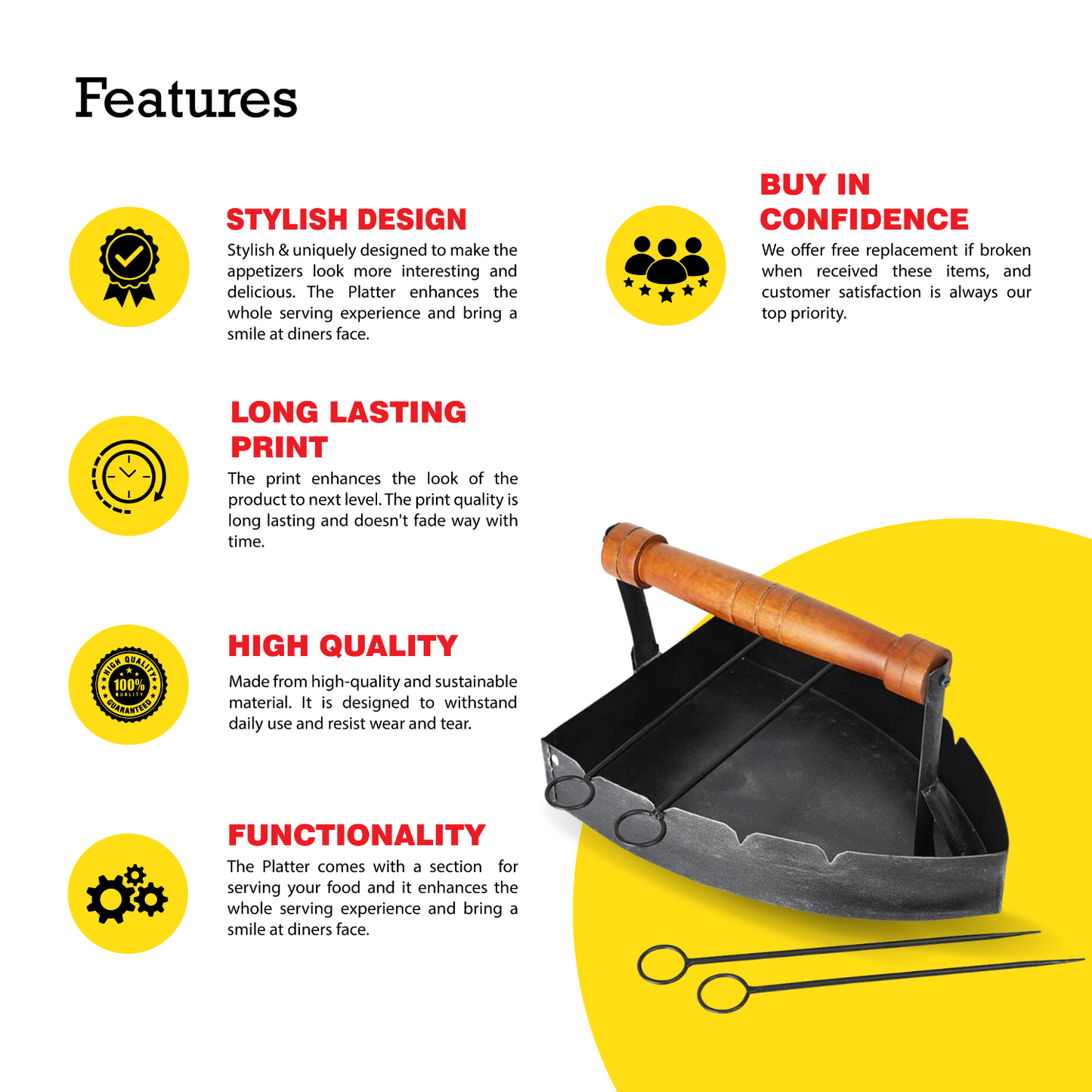 BBQ IRON SERVING PLATTER