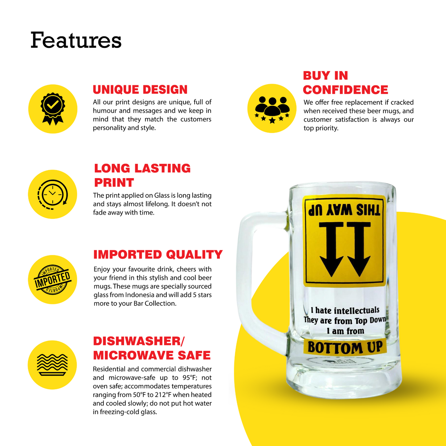 Bottoms Up Beer Mug