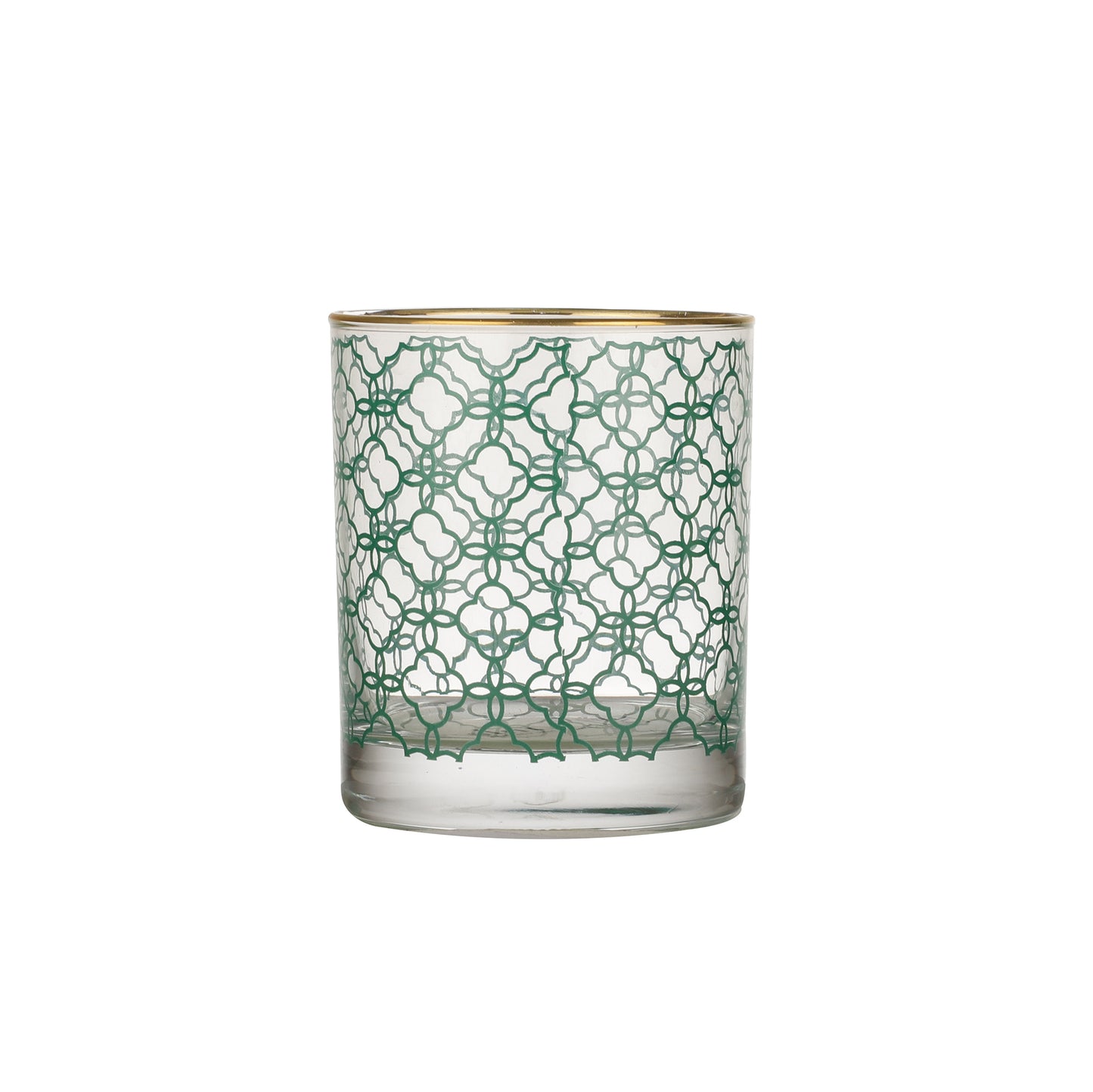 Moroccan Drinking Glasses – Set of 4 (300 ml, Gold Line Finish)
