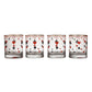 Poker Card Drinking Glasses – Set of 4 (300 ml, Gold Line Finish)
