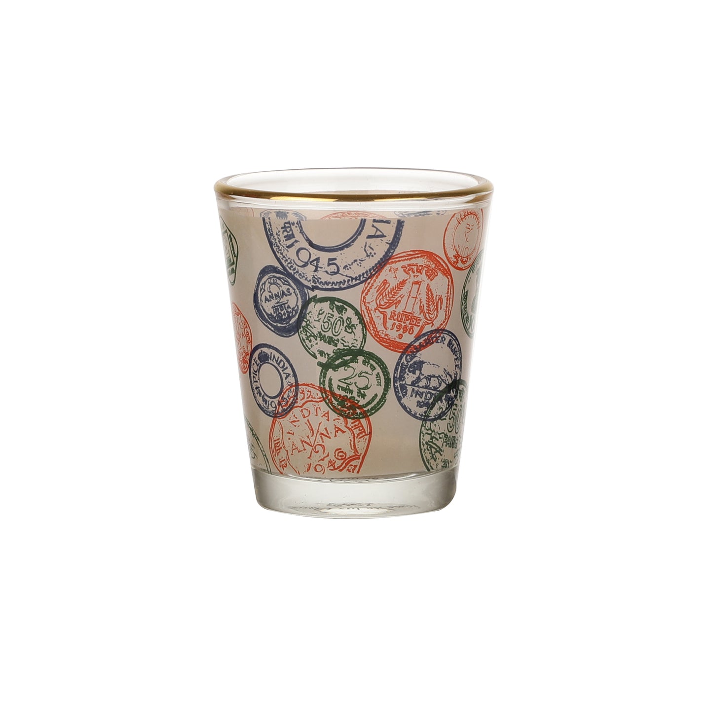 Coin Shot Glass - Gold Line - 4pcs - 60 ml