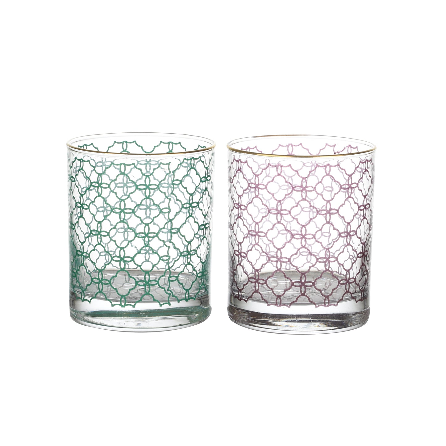Moroccan Drinking Glasses – Set of 4 (300 ml, Gold Line Finish)