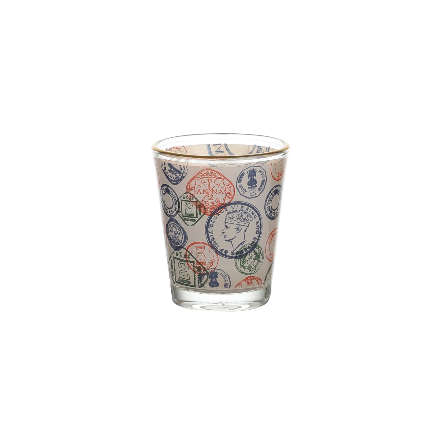 Coin Shot Glass - Gold Line - 4pcs - 60 ml
