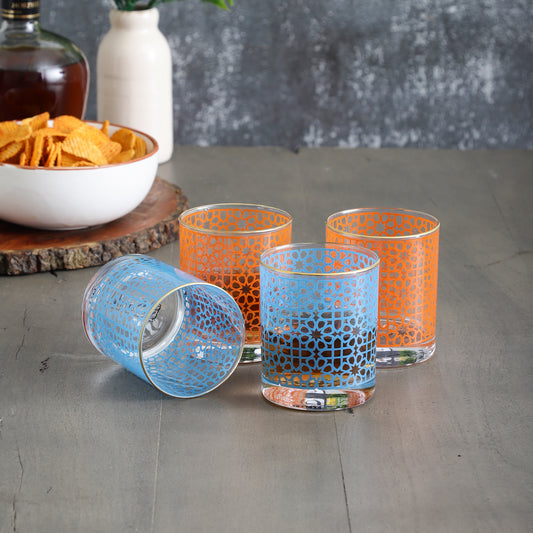 Turkish Drinking Glasses – Set of 4 (300 ml, Gold Line Finish)