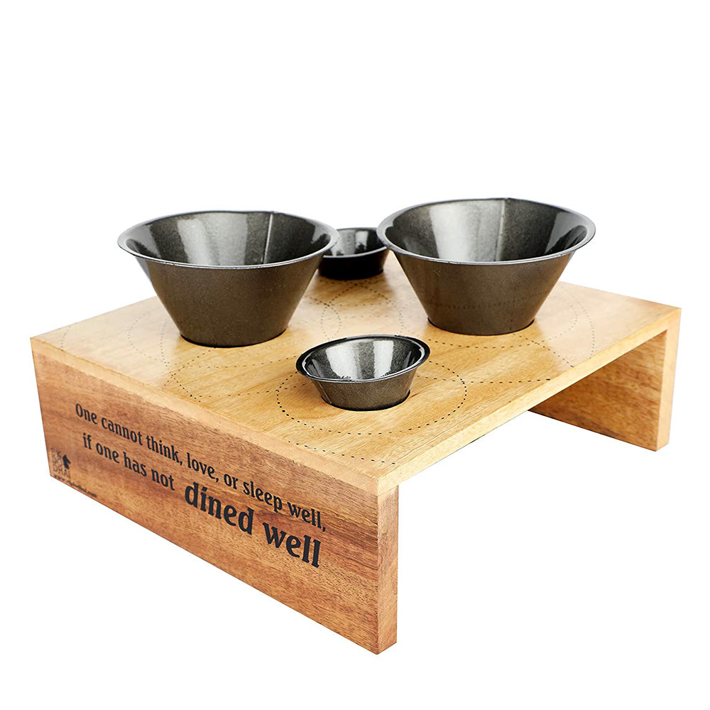 Dine Well 2 Funnel Platter Metal with Dip Bowls