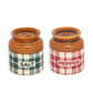 English Check Ceramic jar set of 3