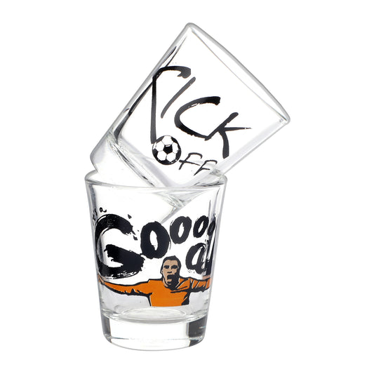 Kick Off Football Shot Glass Set of 2