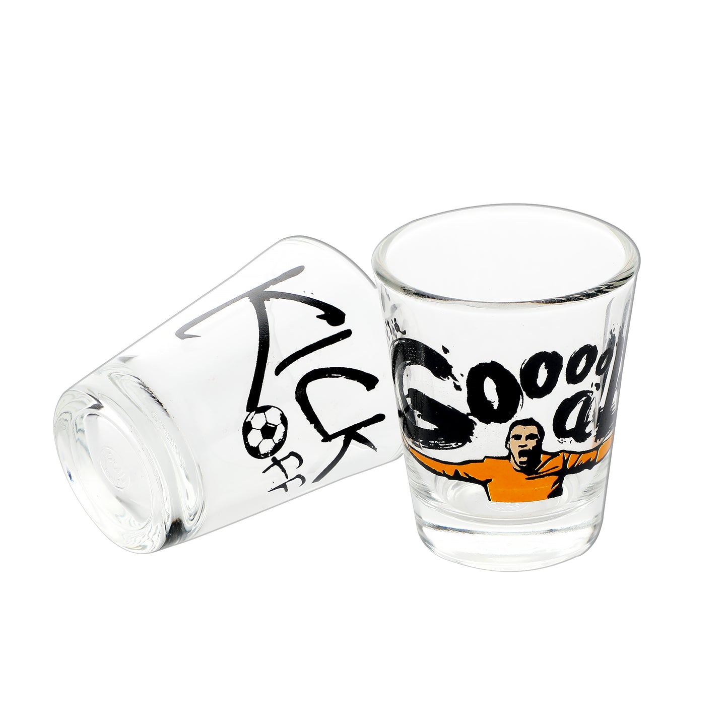 Kick Off Football Shot Glass Set of 2