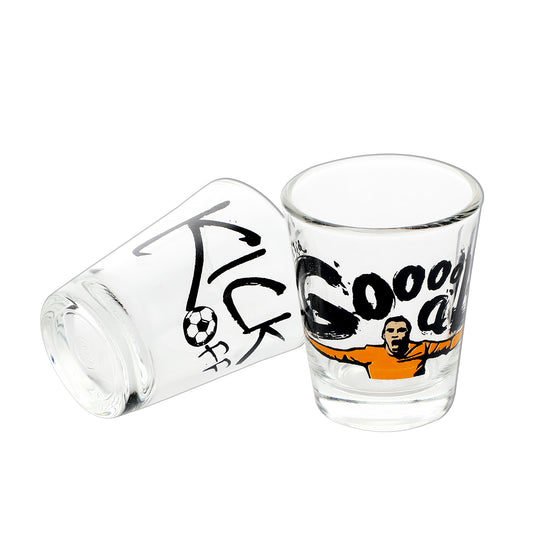 Kick Off Football Shot Glass Set of 2