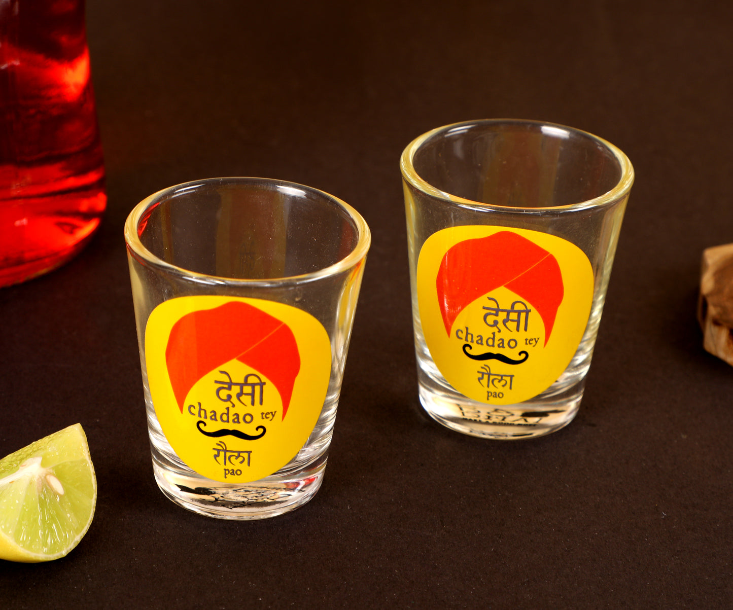 Punjabi Desi Raula Shot Glass set of 2