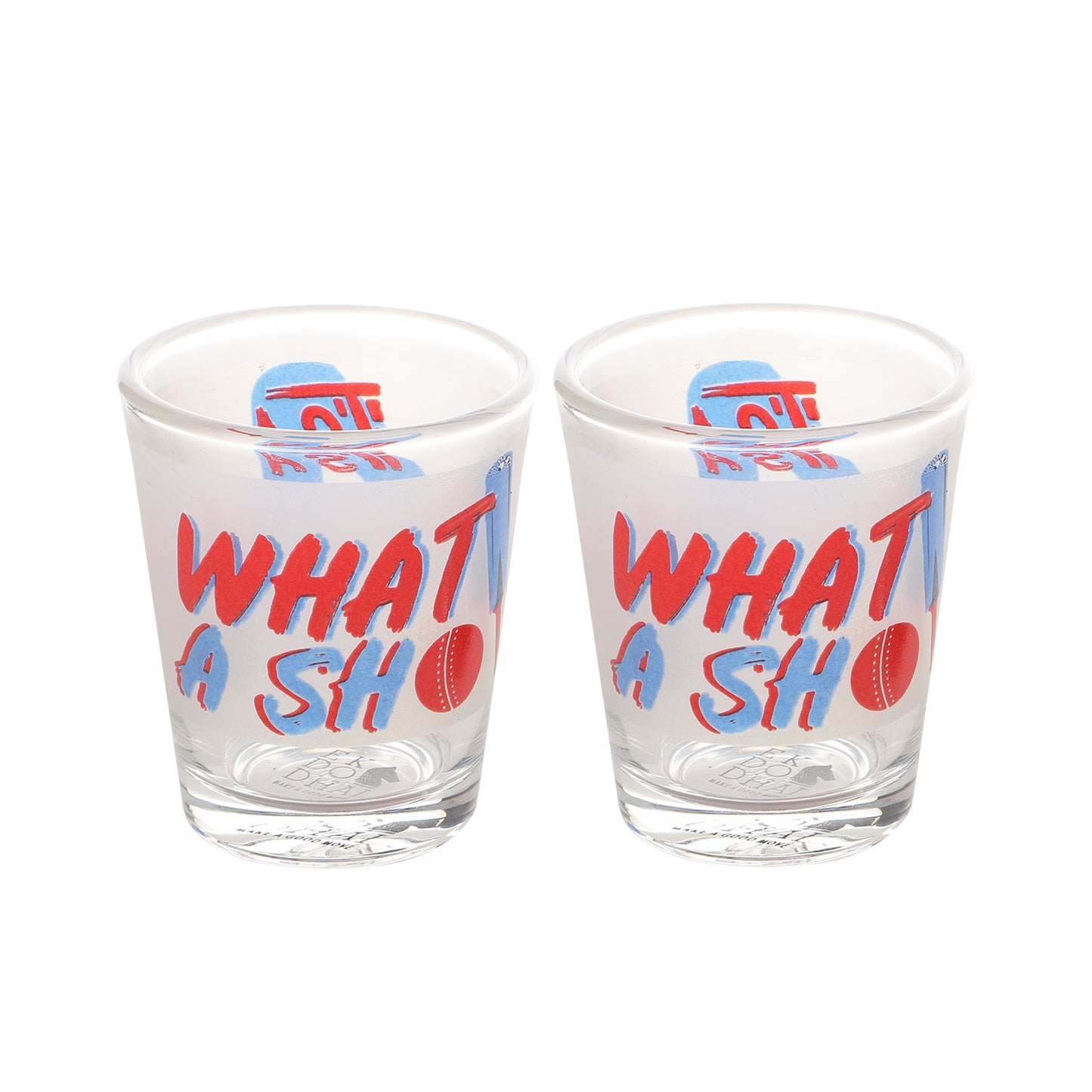 Cricket What A Shot Glass set of 2