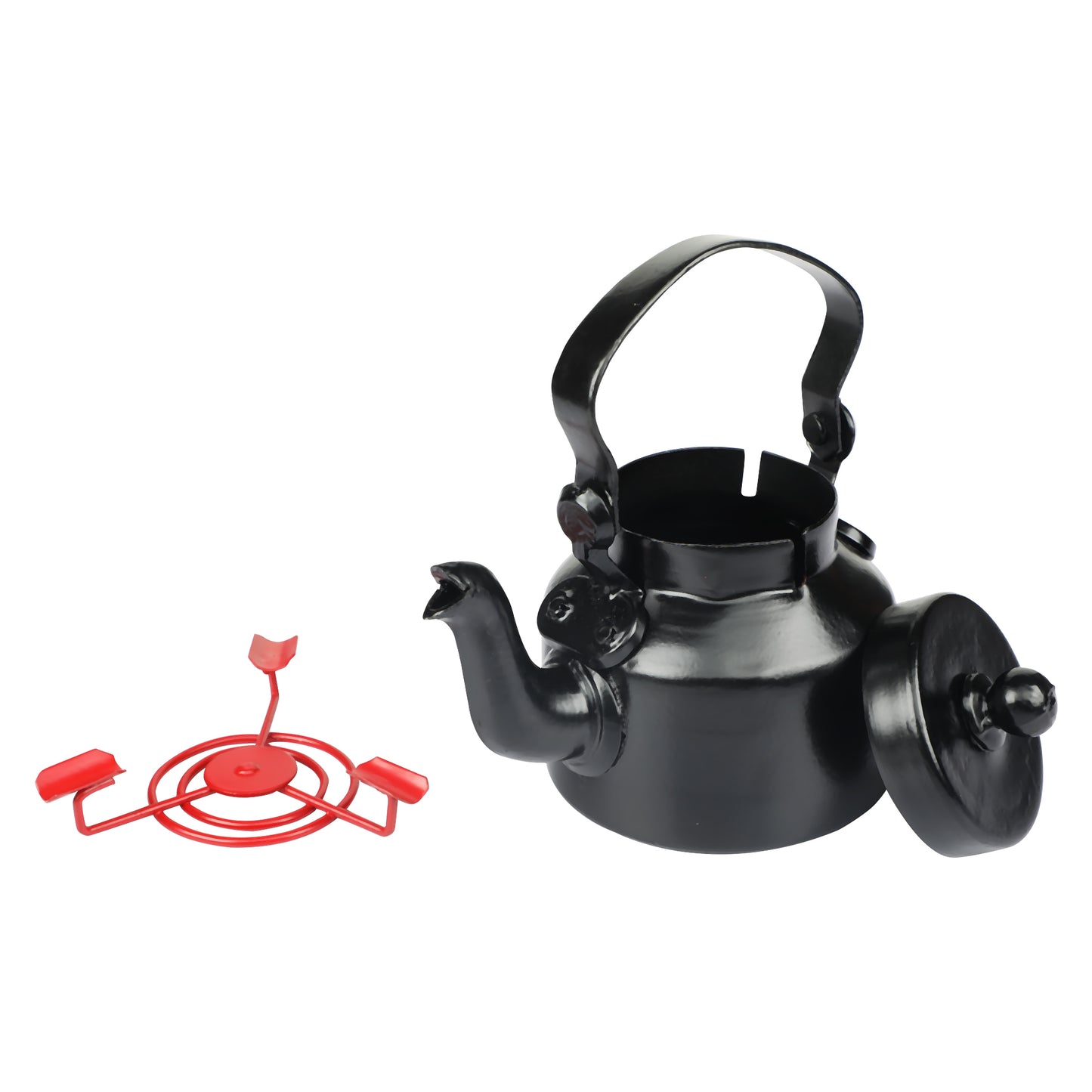 Metal Kettle Ashtray Black