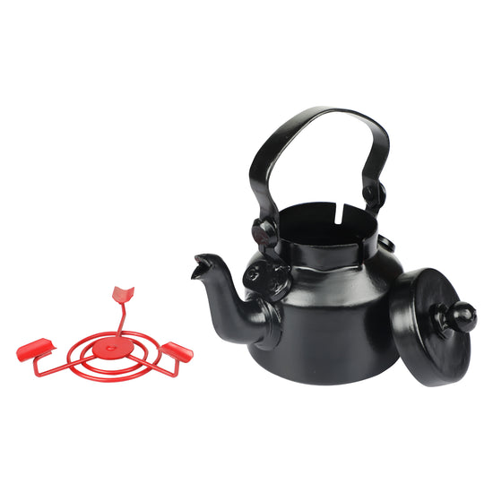 Metal Kettle Ashtray Black
