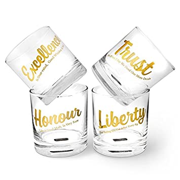 Drinkers Gold Whiskey Glass (SET OF 4)