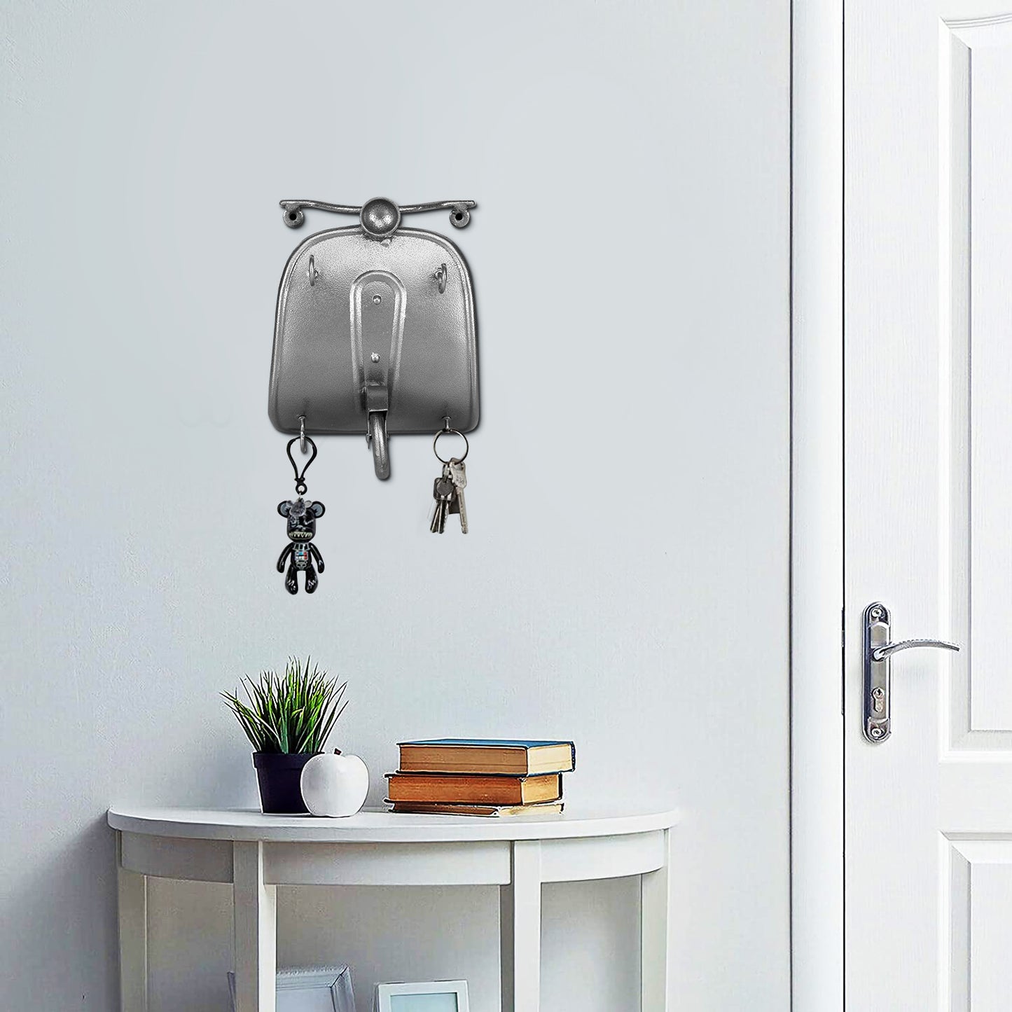 Metal Scooter key holder Grey