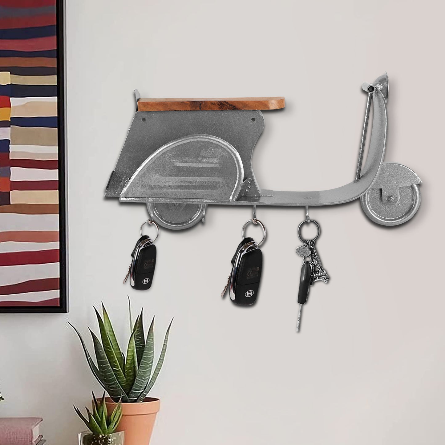 Metal Scooter key holder Grey XL