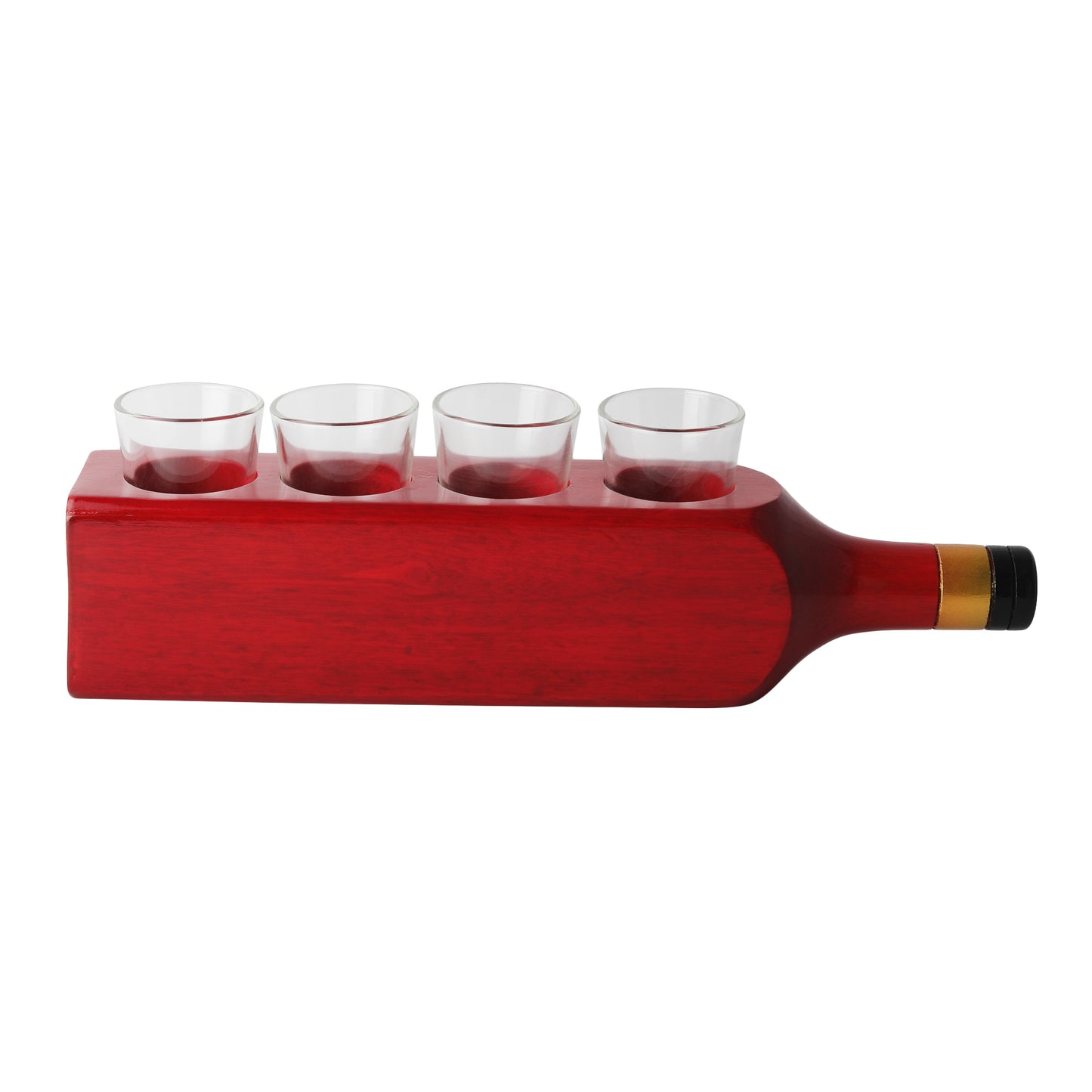 Bottle Square Glass Holder with 4 glasses