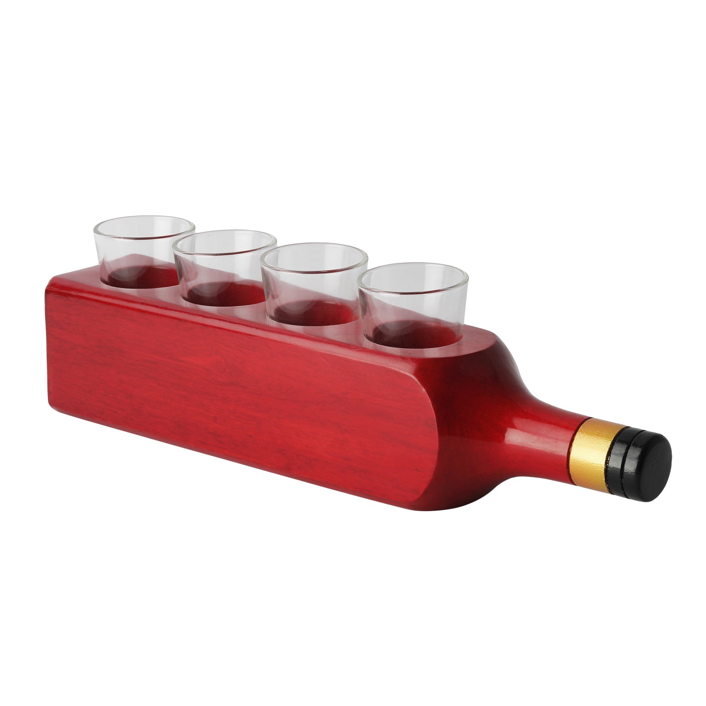 Bottle Square Glass Holder with 4 glasses