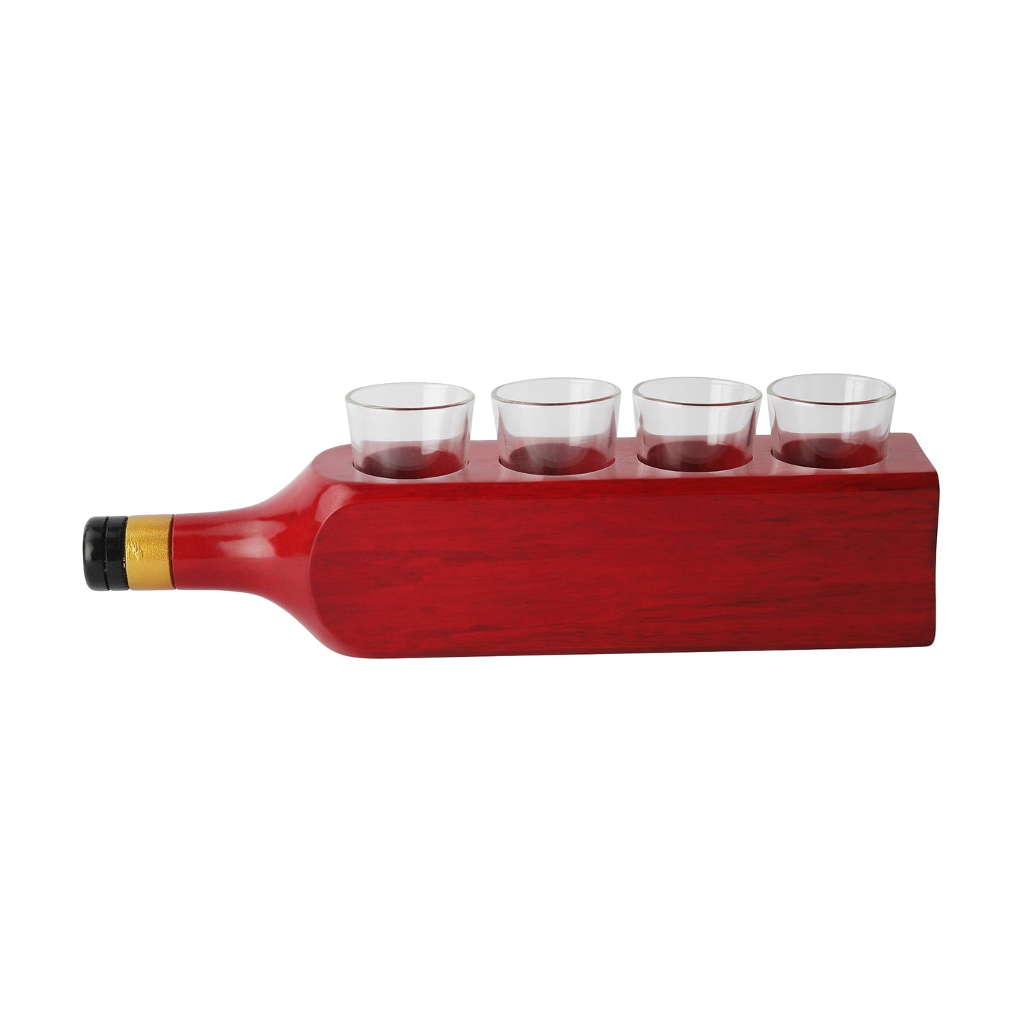 Bottle Square Glass Holder with 4 glasses