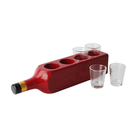 Bottle Square Glass Holder with 4 glasses