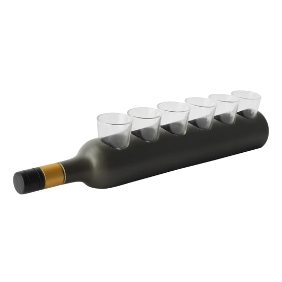 Bottle Shot Glass Tray with 6 Glasses