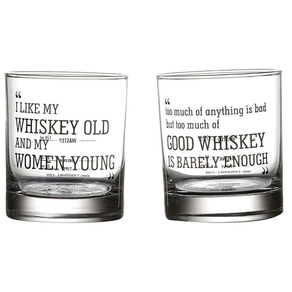 Whiskey Quote Glasses (set of 4)