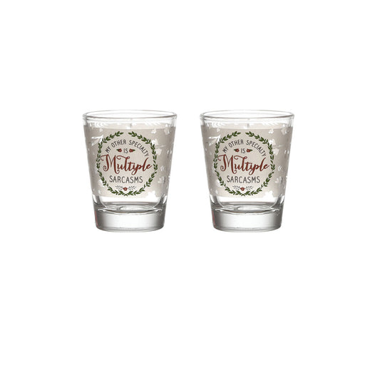 MULTIPLE SARCASMS SHOT GLASS SET OF 2