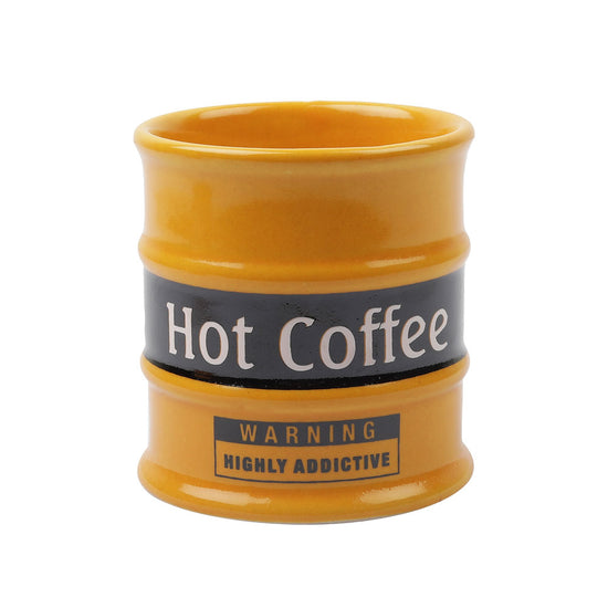 Barrel hot coffee yellow glass set of 2