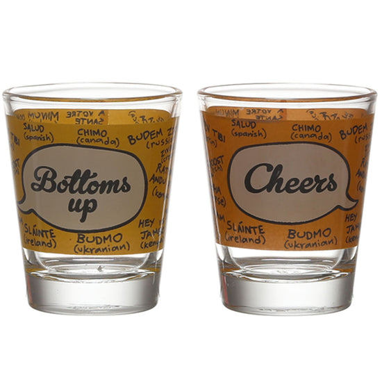 BOTTOMS UP & CHEERS SHOT (GLASS SET OF 2)