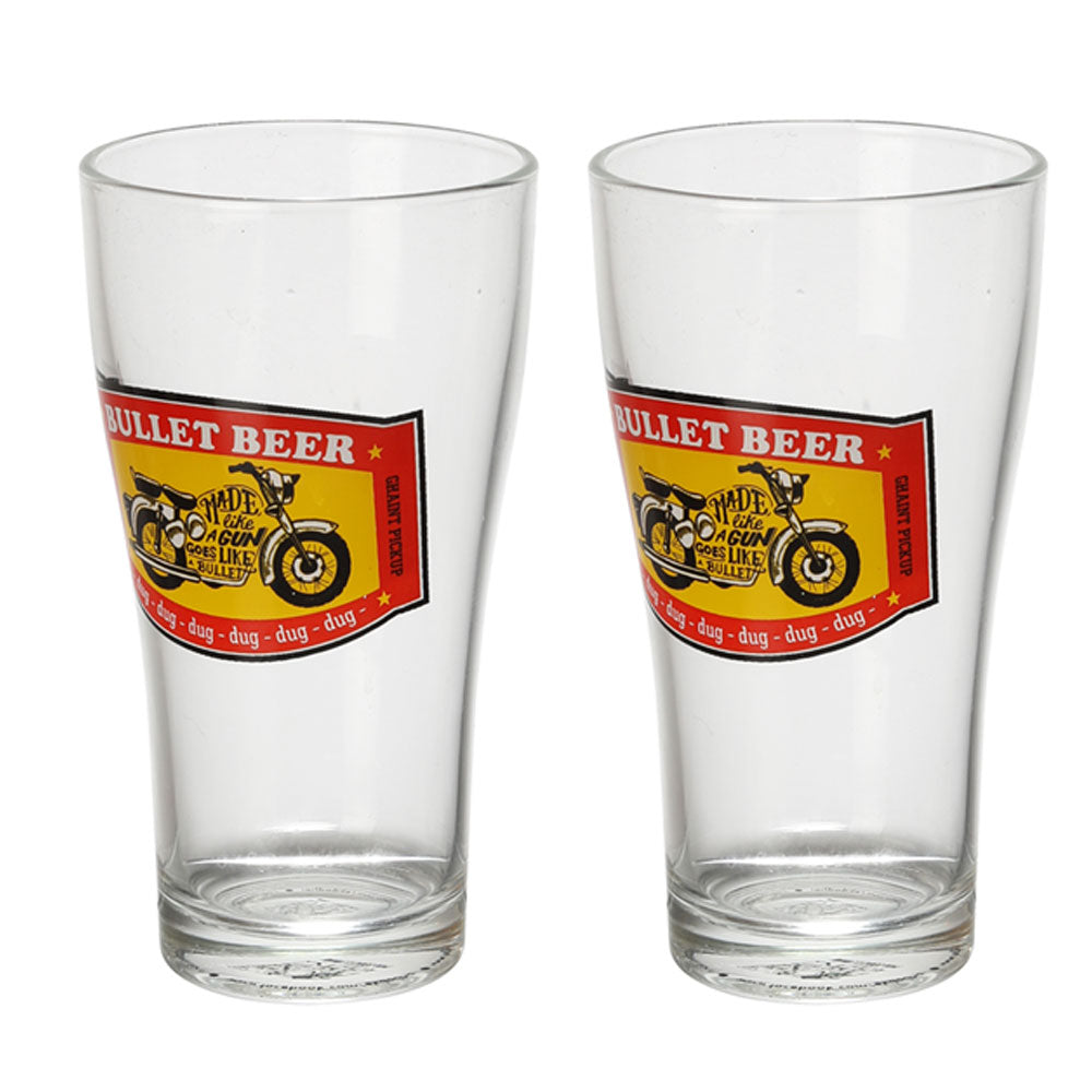 Bullet beer glasses set of 2