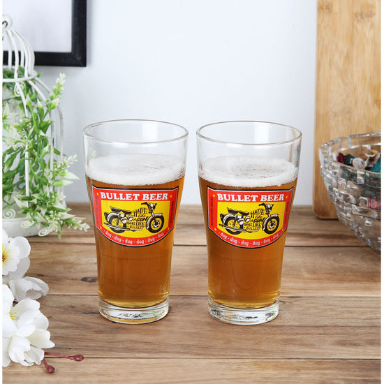 Bullet beer glasses set of 2