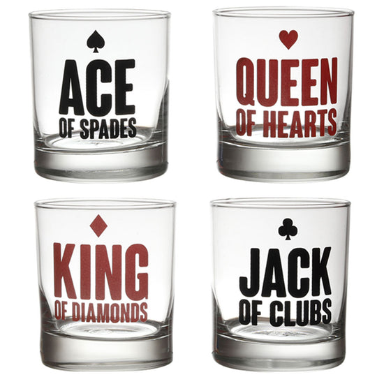 Poker Cards Whiskey Glass (SET OF 4)