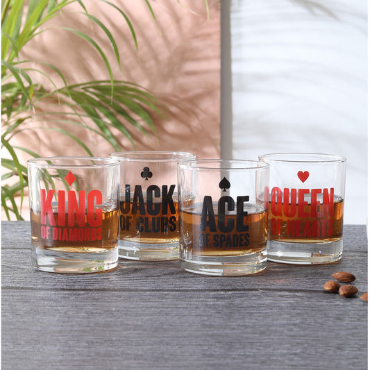 Poker Cards Whiskey Glass (SET OF 4)